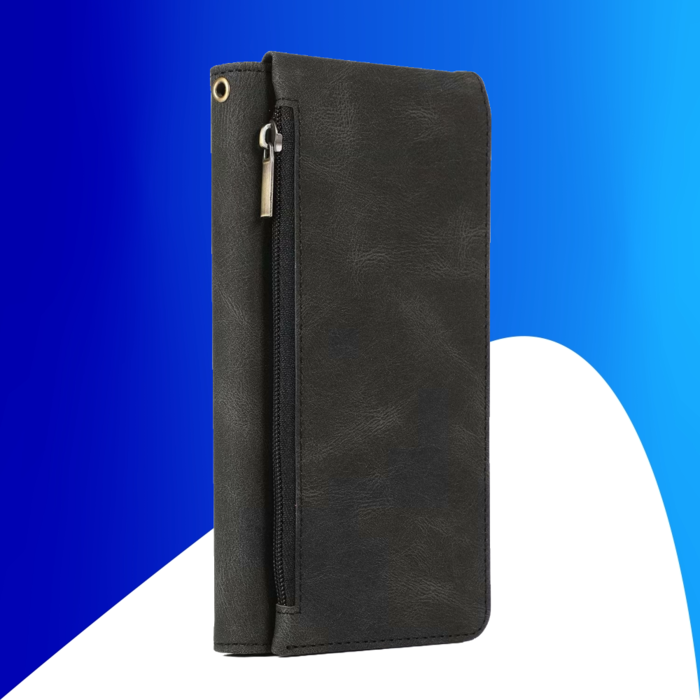 JVS Products Samsung Galaxy S24 hoesje - Bookcase - Pasjeshouder - Portemonnee - Rits - Kunstleer - Zwart