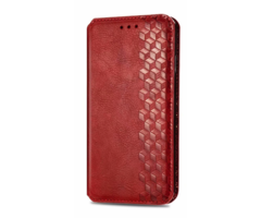 JVS Products Samsung Galaxy S24 hoesje - Bookcase - Pasjeshouder - Portemonnee - Diamantpatroon - Kunstleer - Rood