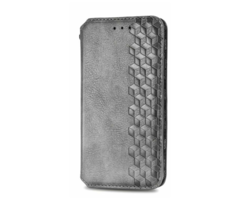 JVS Products Samsung Galaxy S24 hoesje - Bookcase - Pasjeshouder - Portemonnee - Diamantpatroon - Kunstleer - Grijs