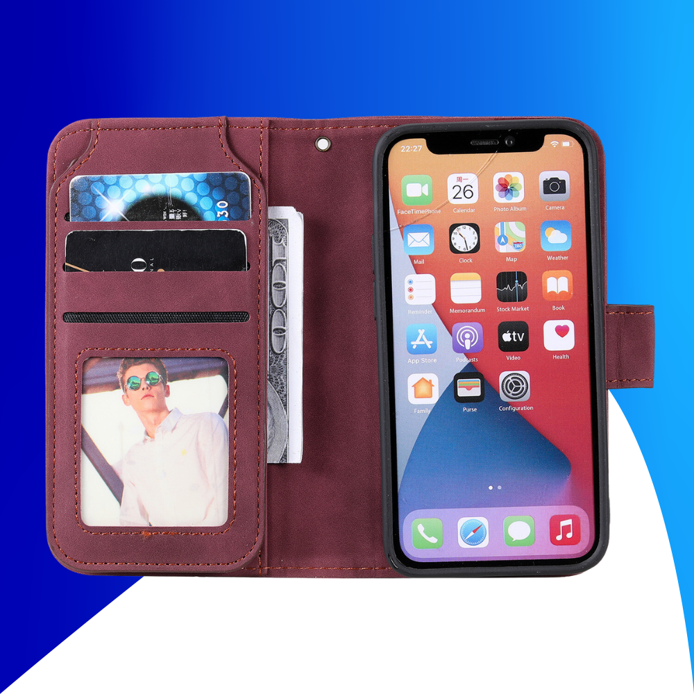 JVS Products Samsung Galaxy S24 Plus hoesje - Bookcase - Koord - Pasjeshouder - Portemonnee - Kunstleer - Bordeaux Rood