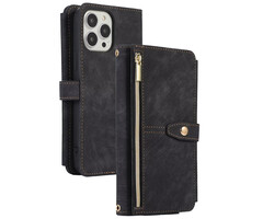 JVS Products Samsung Galaxy S24 Ultra hoesje - Bookcase - Koord - Pasjeshouder - Portemonnee - Kunstleer - Zwart