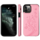 Samsung Galaxy S24 Plus hoesje - Backcover - Pasjeshouder - Portemonnee - Bloemenprint - Kunstleer - Roze