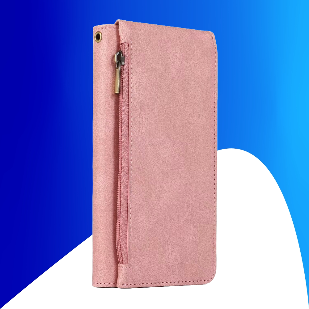 JVS Products Samsung Galaxy S24 Plus hoesje - Bookcase - Pasjeshouder - Portemonnee - Rits - Kunstleer - Rose Goud