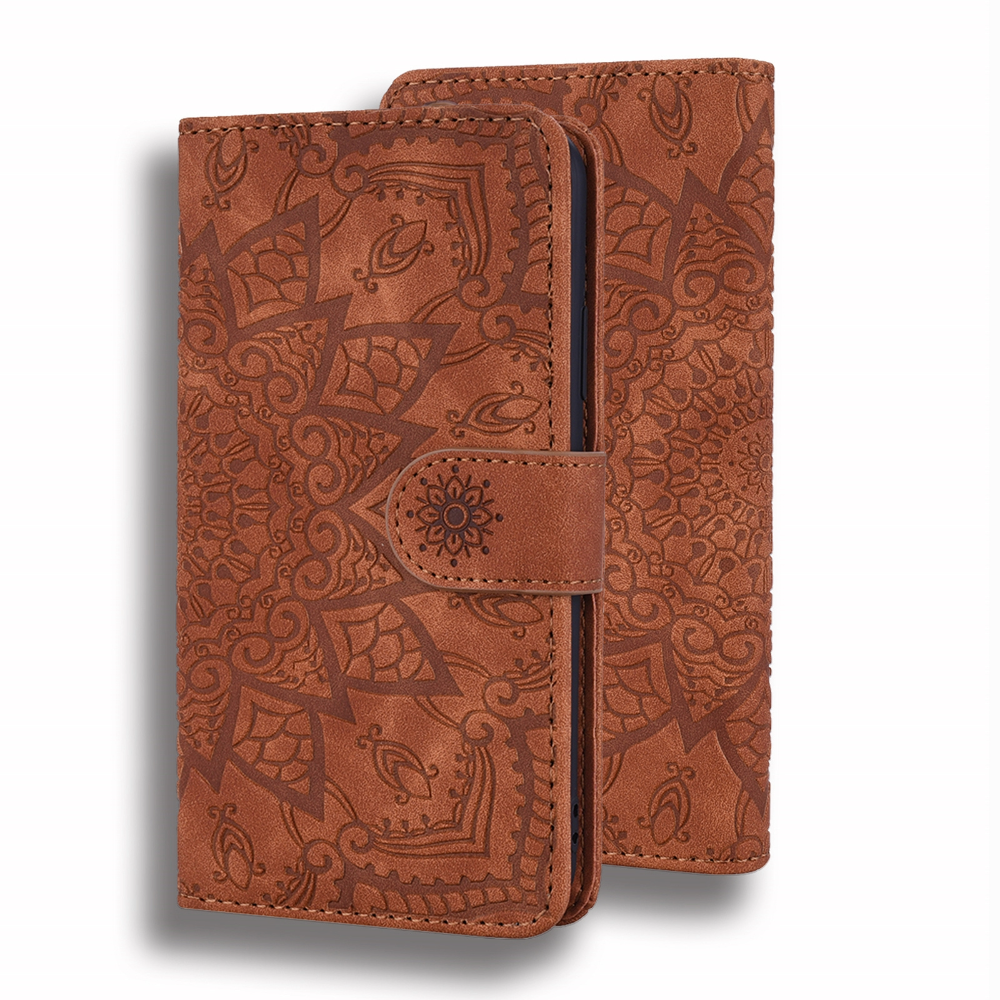 Samsung Galaxy A25 hoesje - Bookcase - Pasjeshouder - Portemonnee - Mandalapatroon - Kunstleer - Bruin afbeelding