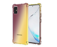 JVS Products Samsung Galaxy A25 hoesje - Backcover - Extra dun - Bruin/Geel - Tweekleurig - Siliconen - Bruin/Geel