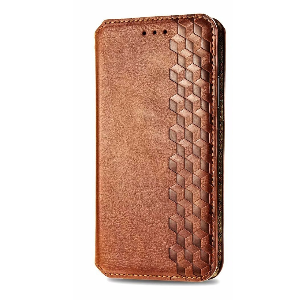 Samsung Galaxy A25 hoesje - Bookcase - Pasjeshouder - Portemonnee - Diamantpatroon - Kunstleer - Bruin afbeelding