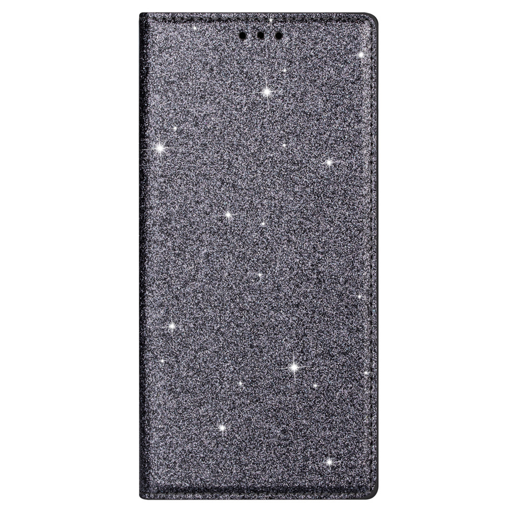 Samsung Galaxy A25 hoesje - Bookcase - Pasjeshouder - Portemonnee - Glitter - TPU - Grijs