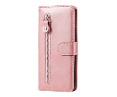 JVS Products Samsung Galaxy A25 hoesje - Bookcase - Pasjeshouder - Portemonnee - Rits - Kunstleer - Rose Goud