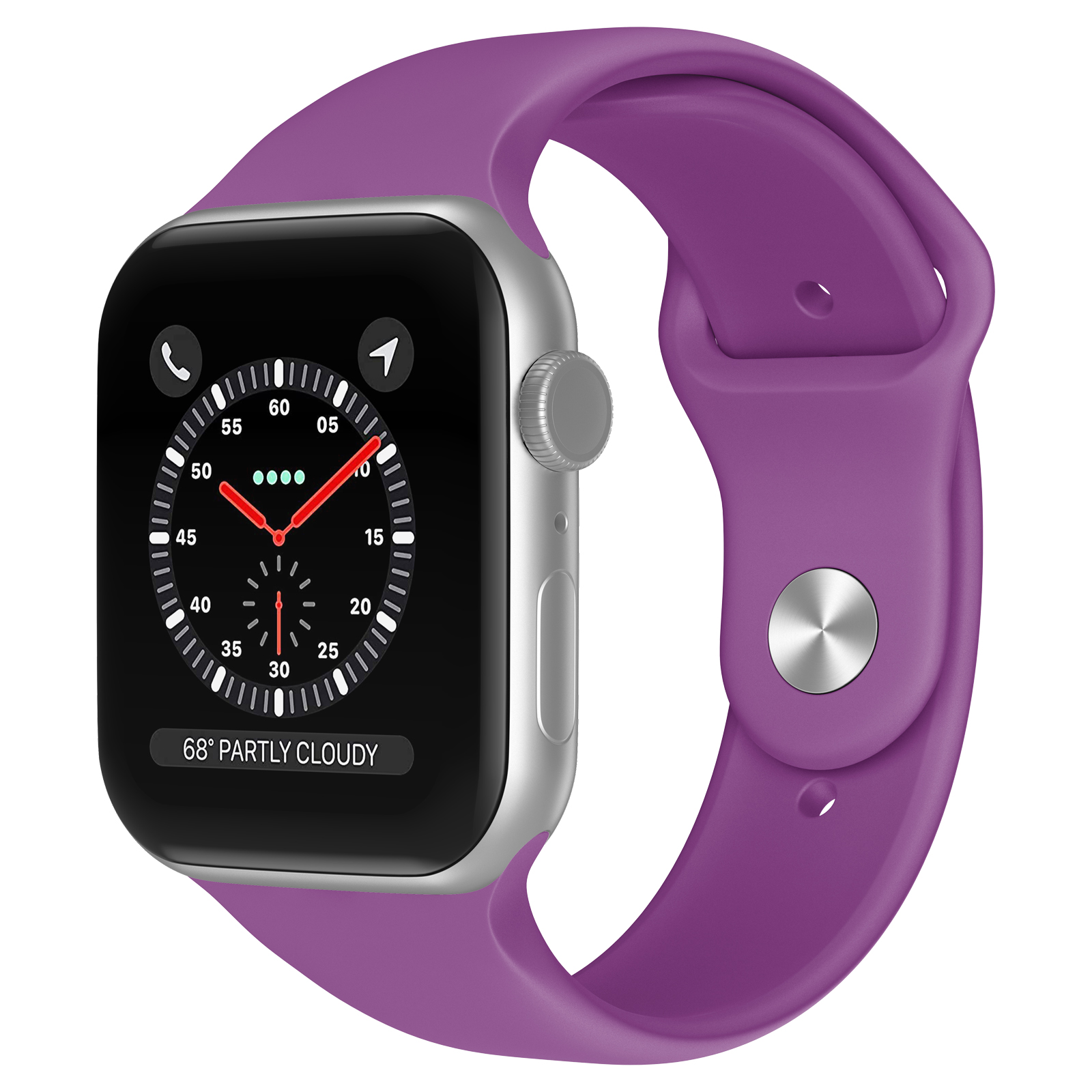 Bandje geschikt voor Apple Watch 42/44MM - Geschikt voor Series 1/2/3/4/5/6/7/8/9/SE/Ultra 1&2 - Maat S - Horlogebandje - Siliconen - Paars