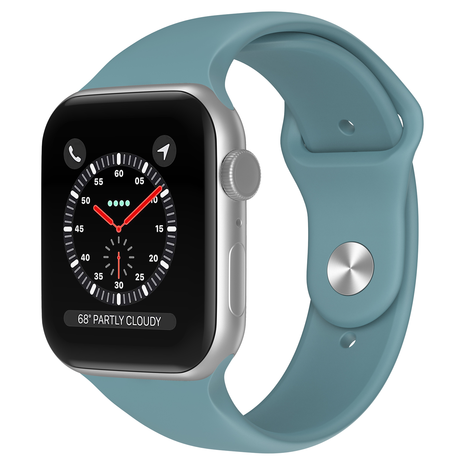 Bandje geschikt voor Apple Watch 42/44MM - Geschikt voor Series 1/2/3/4/5/6/7/8/9/SE/Ultra 1&2 - Maat L - Horlogebandje - Siliconen - Zeeblauw