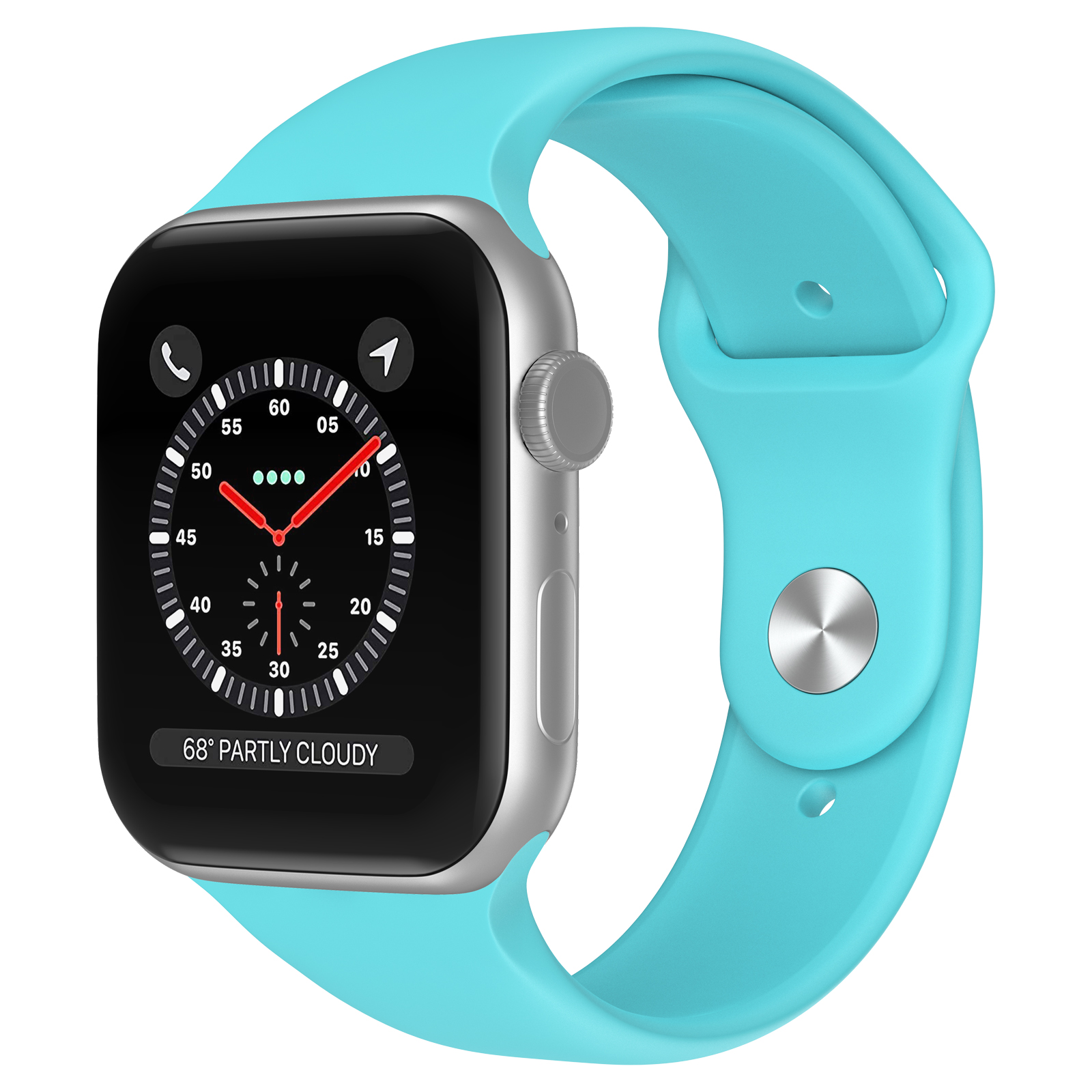 Bandje geschikt voor Apple Watch 38/40MM - Geschikt voor Series 1/2/3/4/5/6/7/8/9/SE/Ultra 1&2 - Maat S - Horlogebandje - Siliconen - Turqouise