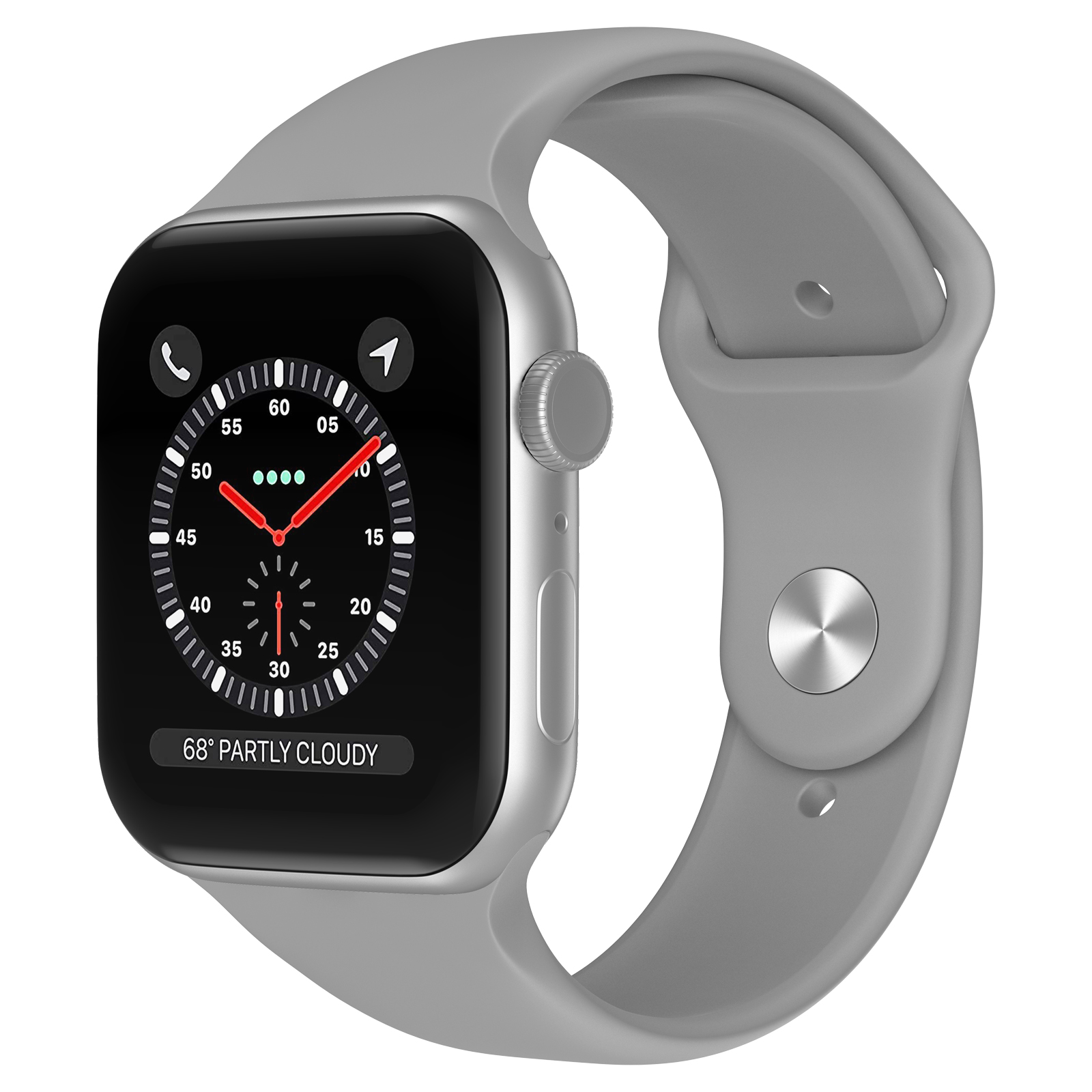 Bandje geschikt voor Apple Watch 42/44MM - Geschikt voor Series 1/2/3/4/5/6/7/8/9/SE/Ultra 1&2 - Maat L - Horlogebandje - Siliconen - Lichtgrijs