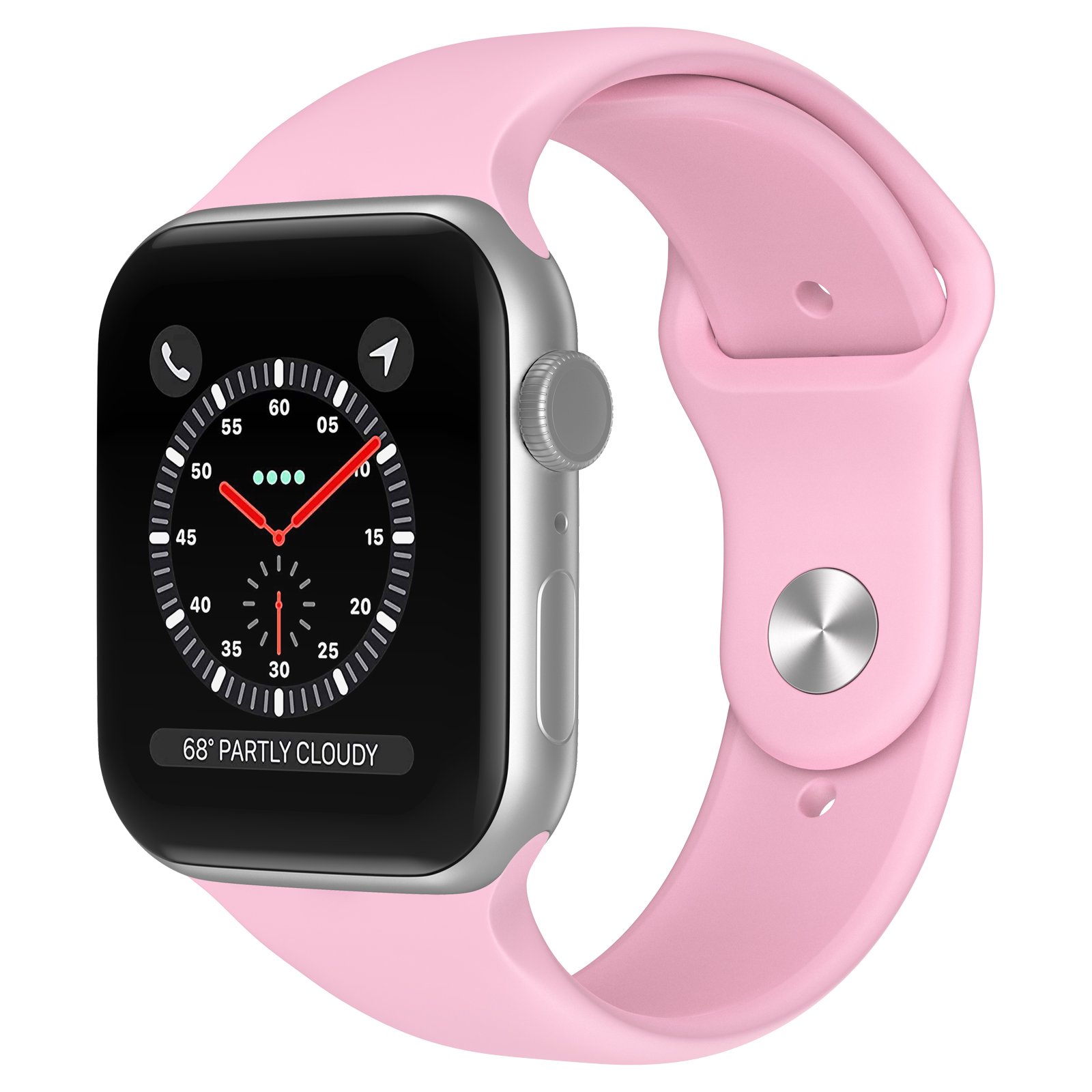 Bandje geschikt voor Apple Watch 42/44MM - Geschikt voor Series 1/2/3/4/5/6/7/8/9/SE/Ultra 1&2 - Maat S - Horlogebandje - Siliconen - Roze