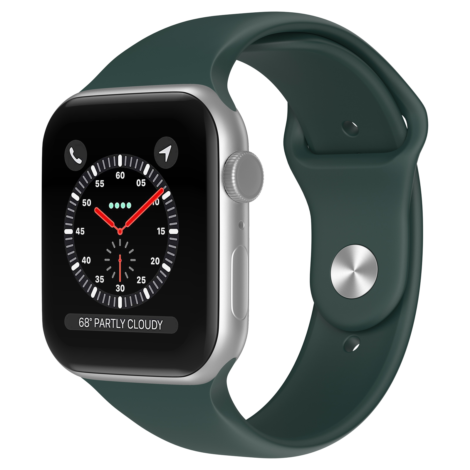 Bandje geschikt voor Apple Watch 38/40MM - Geschikt voor Series 1/2/3/4/5/6/7/8/9/SE/Ultra 1&2 - Maat L - Horlogebandje - Siliconen - Donkergroen