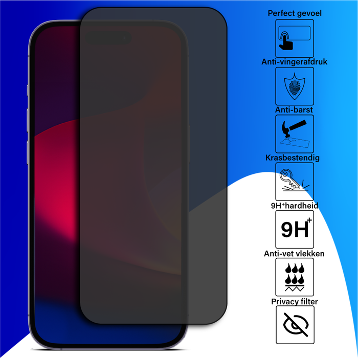 JVS Products Double Pack - Screenprotector geschikt voor iPhone 12 Mini - Privacy - Tempered Glass - Beschermglas - Glas - 2x Screenprotector - Privacy screenprotector