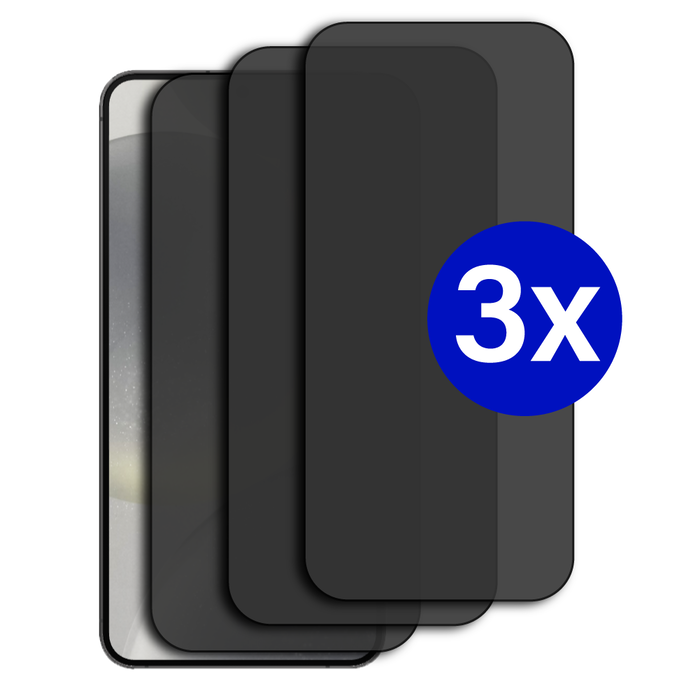 JVS Products Triple Pack - Screenprotector geschikt voor Samsung Galaxy S23 Ultra - Privacy - Tempered Glass - Beschermglas - Glas - 3x Screenprotector - Privacy screenprotector