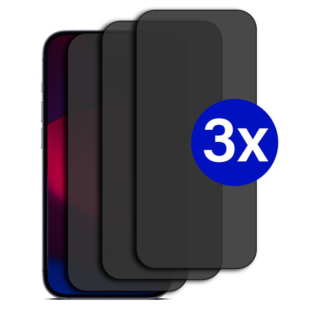 Triple Pack - Screenprotector geschikt voor iPhone 12 Mini - Privacy - Tempered Glass - Beschermglas - Glas - 3x Screenprotector - Privacy screenprotector afbeelding