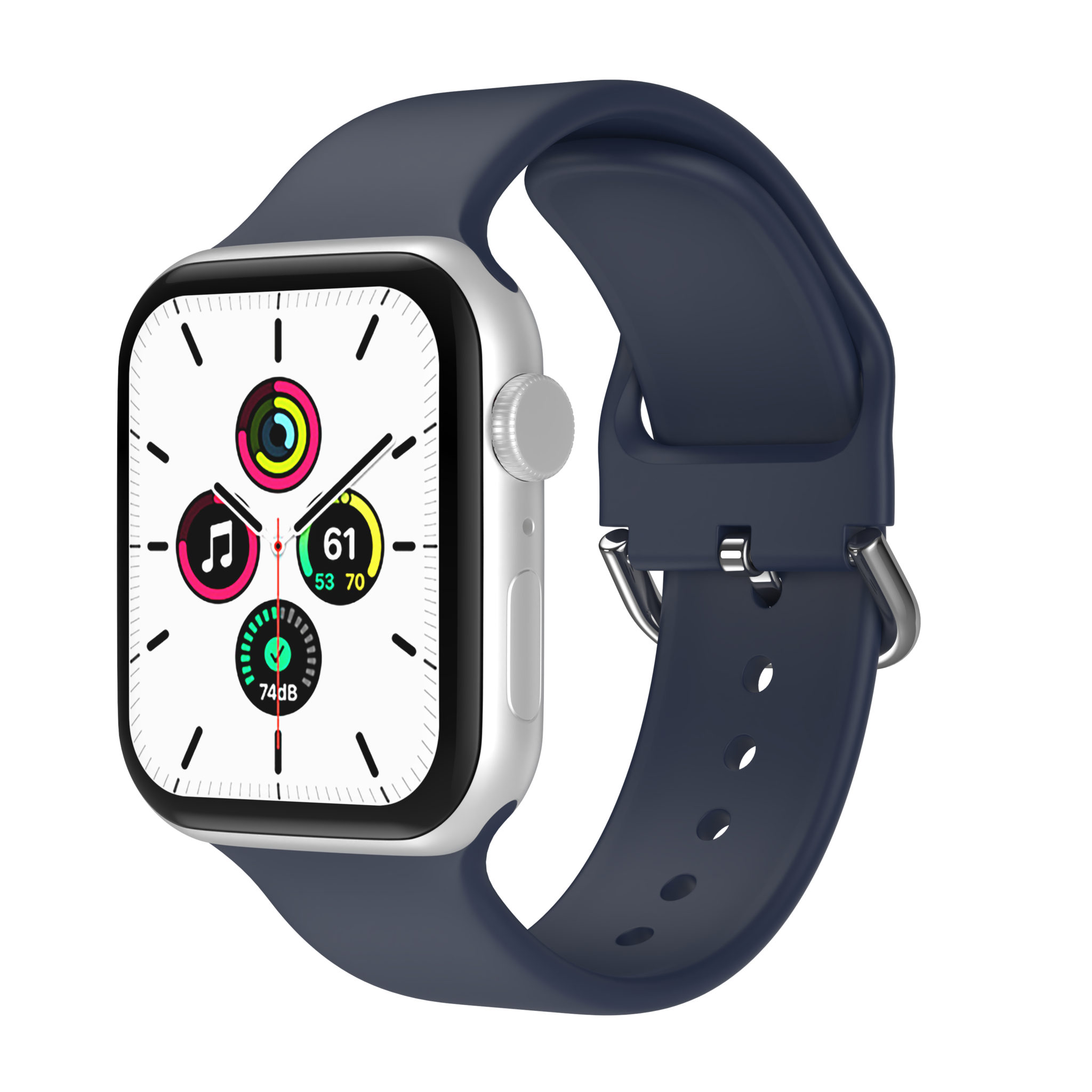 Bandje geschikt voor Apple Watch 38/40MM - Geschikt voor Series 1/2/3/4/5/6/7/8/9/SE/Ultra 1&2 - Maat S - Horlogebandje - Siliconen - Donkerblauw