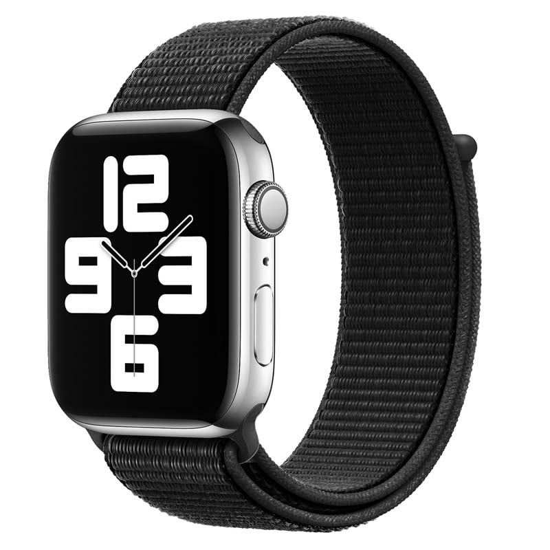 Bandje geschikt voor Apple Watch 38/40MM - Geschikt voor Series 1/2/3/4/5/6/7/8/9/SE/Ultra 1&2 - Maat One Size - Horlogebandje - Nylon - Zwart