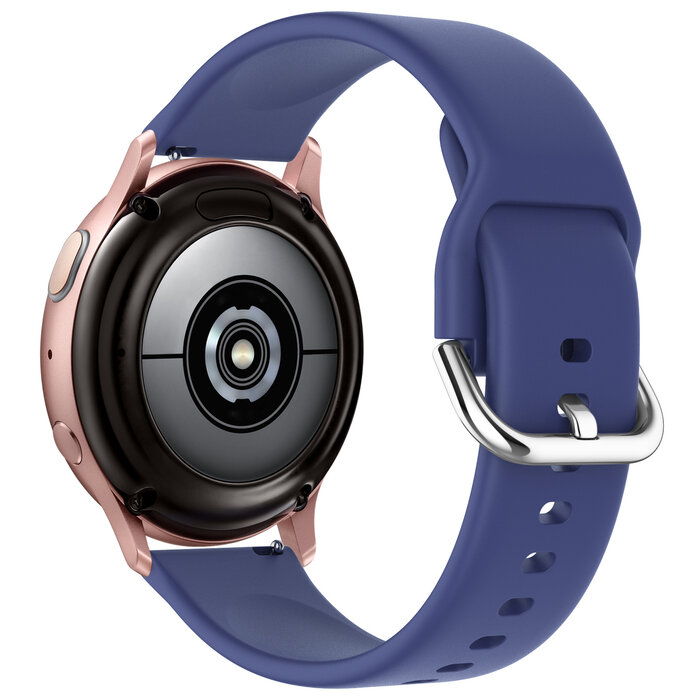 JVS Products Bandje geschikt voor Samsung Galaxy Watch 40/41/42/44/45/46MM - Geschikt voor Samsung Galaxy Watch 1/2/3/4/5/6/7/Classic Watch 4/Watch 5 Pro/Watch 6 Classic/Watch Active/Watch Active 2 - Maat S - Horlogebandje - Siliconen - Blauw