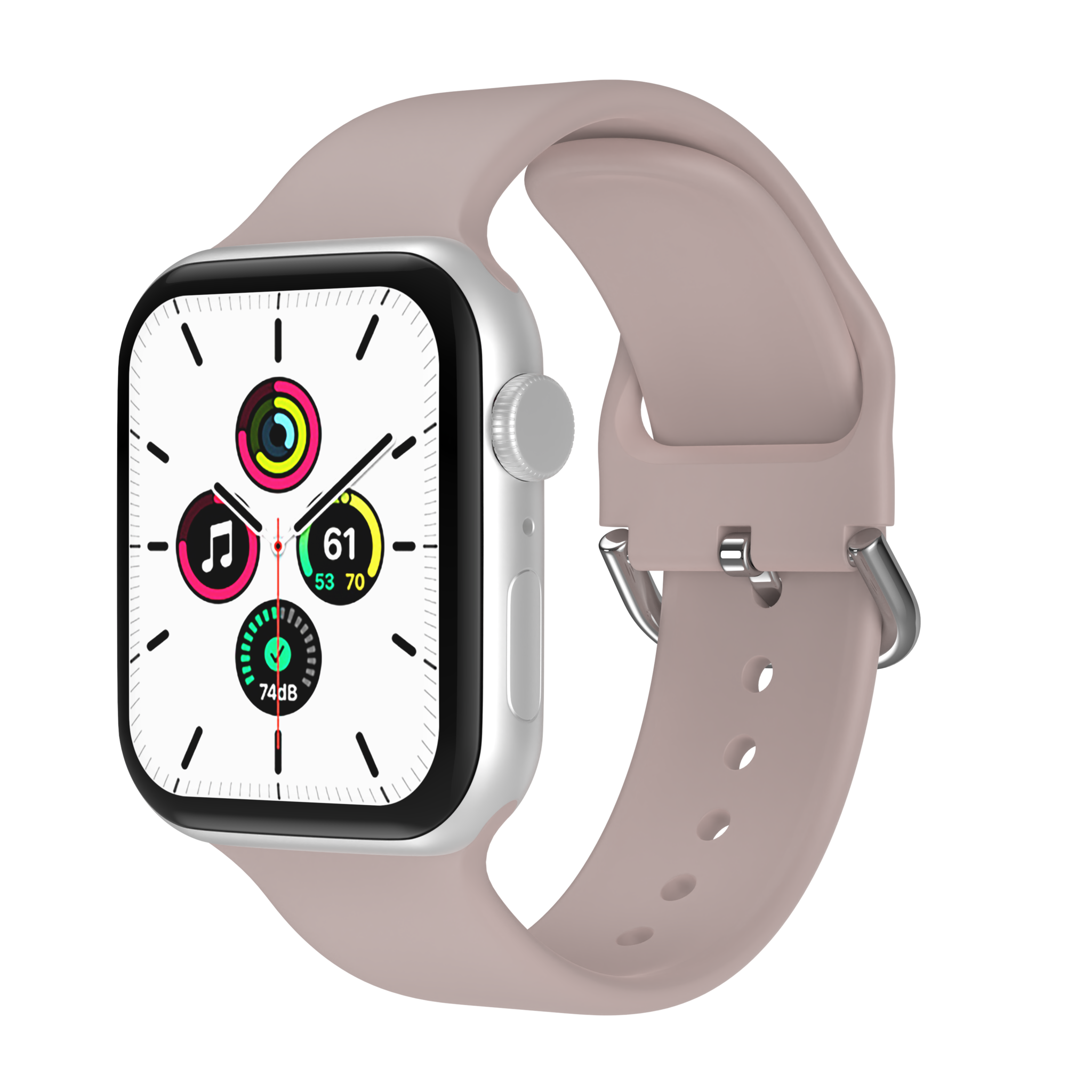 Bandje geschikt voor Apple Watch 42/44MM - Geschikt voor Series 1/2/3/4/5/6/7/8/9/SE/Ultra 1&2 - Maat S - Horlogebandje - Siliconen - Rose Goud