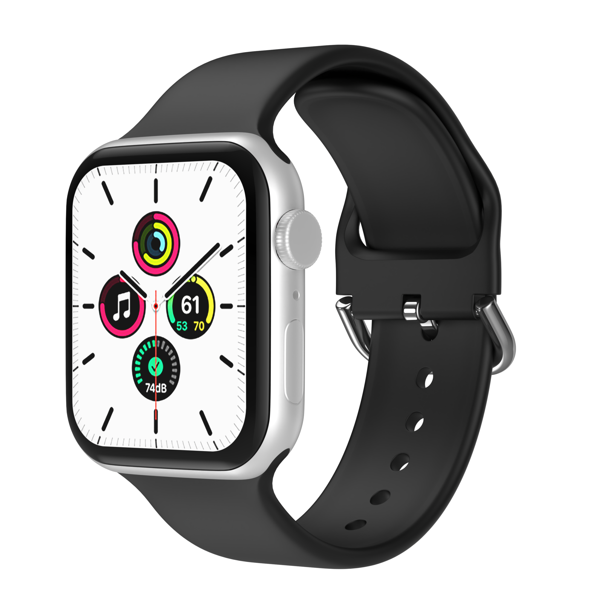 Bandje geschikt voor Apple Watch 38/40MM - Geschikt voor Series 1/2/3/4/5/6/7/8/9/SE/Ultra 1&2 - Maat S - Horlogebandje - Siliconen - Zwart