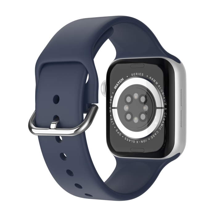 JVS Products Bandje geschikt voor Apple Watch 42/44MM - Geschikt voor Series 1/2/3/4/5/6/7/8/9/SE/Ultra 1&2 - Maat S - Horlogebandje - Siliconen - Donkerblauw