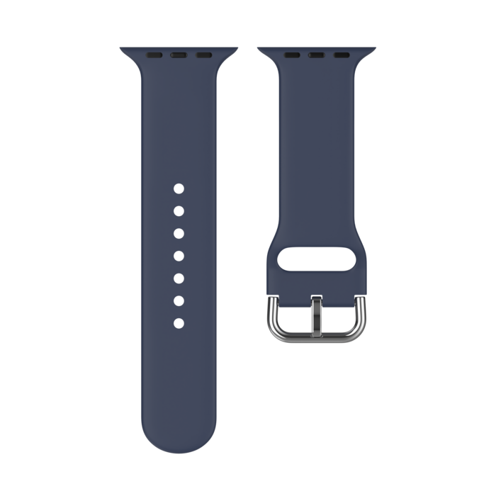 JVS Products Bandje geschikt voor Apple Watch 42/44MM - Geschikt voor Series 1/2/3/4/5/6/7/8/9/SE/Ultra 1&2 - Maat S - Horlogebandje - Siliconen - Donkerblauw