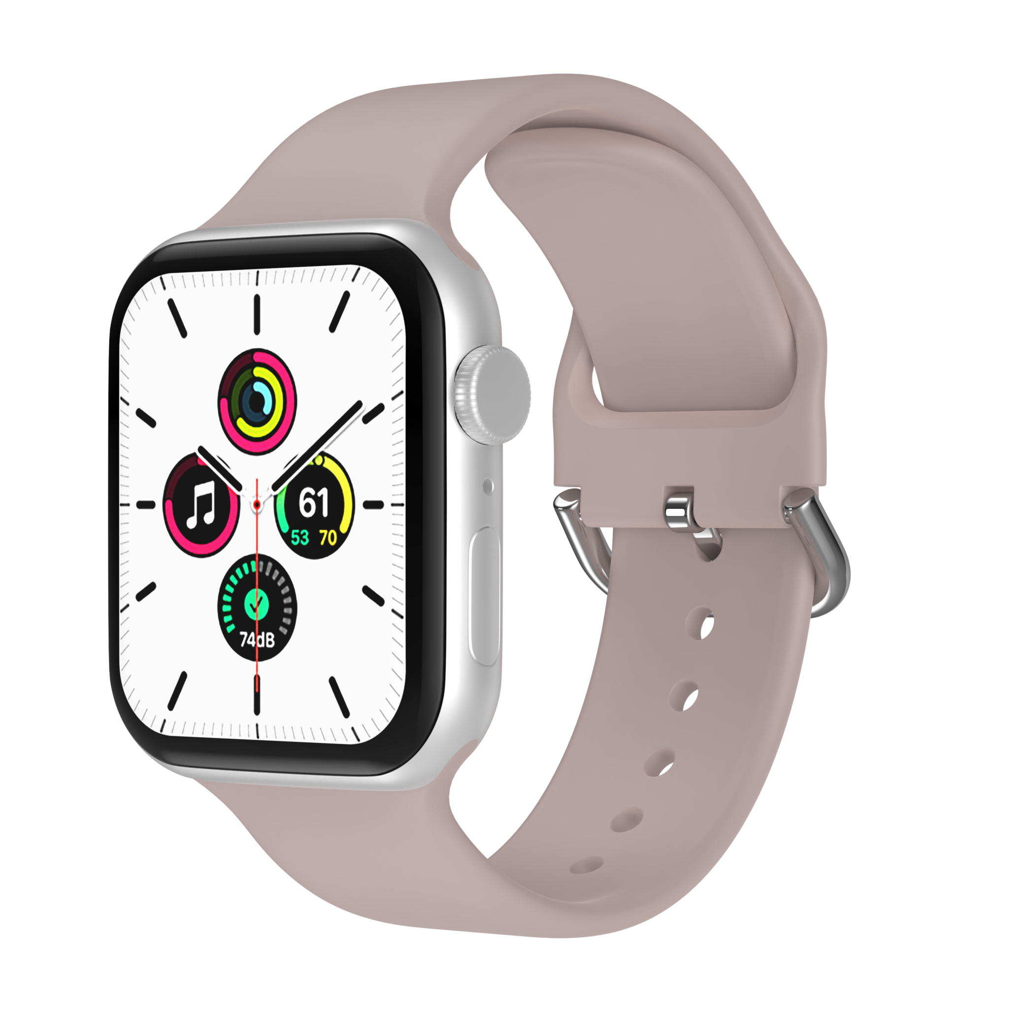 Bandje geschikt voor Apple Watch 38/40MM - Geschikt voor Series 1/2/3/4/5/6/7/8/9/SE/Ultra 1&2 - Maat L - Horlogebandje - Siliconen - Rose Goud