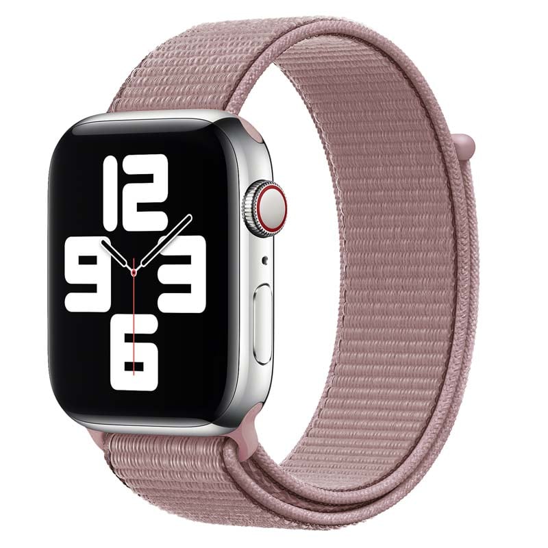 Bandje geschikt voor Apple Watch 42/44MM - Geschikt voor Series 1/2/3/4/5/6/7/8/9/SE/Ultra 1&2 - Maat One Size - Horlogebandje - Nylon - Rose Goud