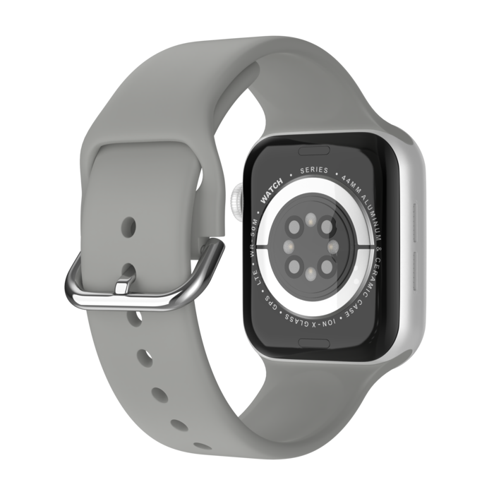 JVS Products Bandje geschikt voor Apple Watch 38/40MM - Geschikt voor Series 1/2/3/4/5/6/7/8/9/SE - Maat S - Horlogebandje - Siliconen - Grijs