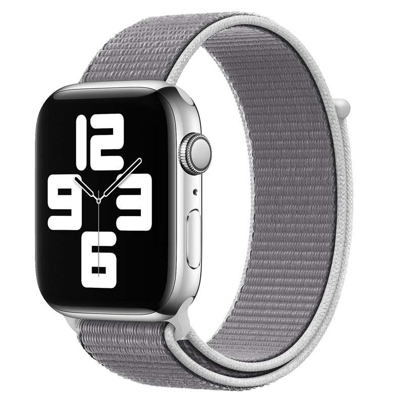 Bandje geschikt voor Apple Watch 38/40MM - Geschikt voor Series 1/2/3/4/5/6/7/8/9/SE/Ultra 1&2 - Maat One Size - Horlogebandje - Nylon - Zilver