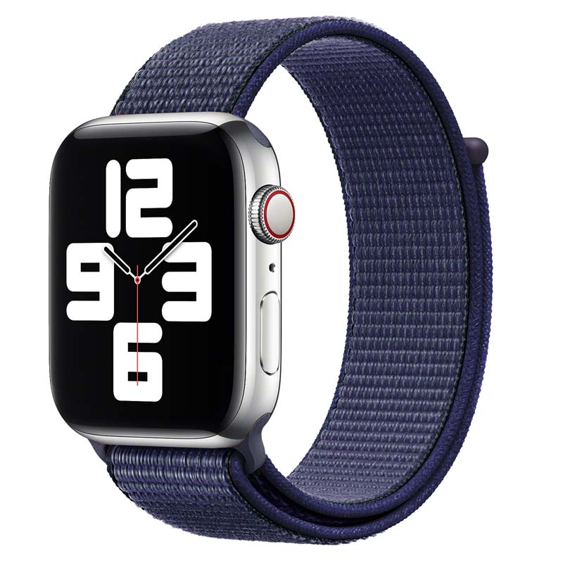 Bandje geschikt voor Apple Watch 42/44MM - Geschikt voor Series 1/2/3/4/5/6/7/8/9/SE/Ultra 1&2 - Maat One Size - Horlogebandje - Nylon - Blauw