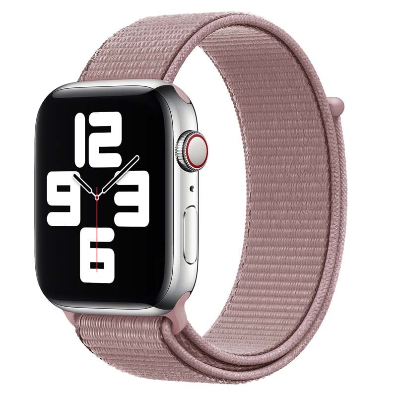Bandje geschikt voor Apple Watch 38/40MM - Geschikt voor Series 1/2/3/4/5/6/7/8/9/SE/Ultra 1&2 - Maat One Size - Horlogebandje - Nylon - Rose Goud
