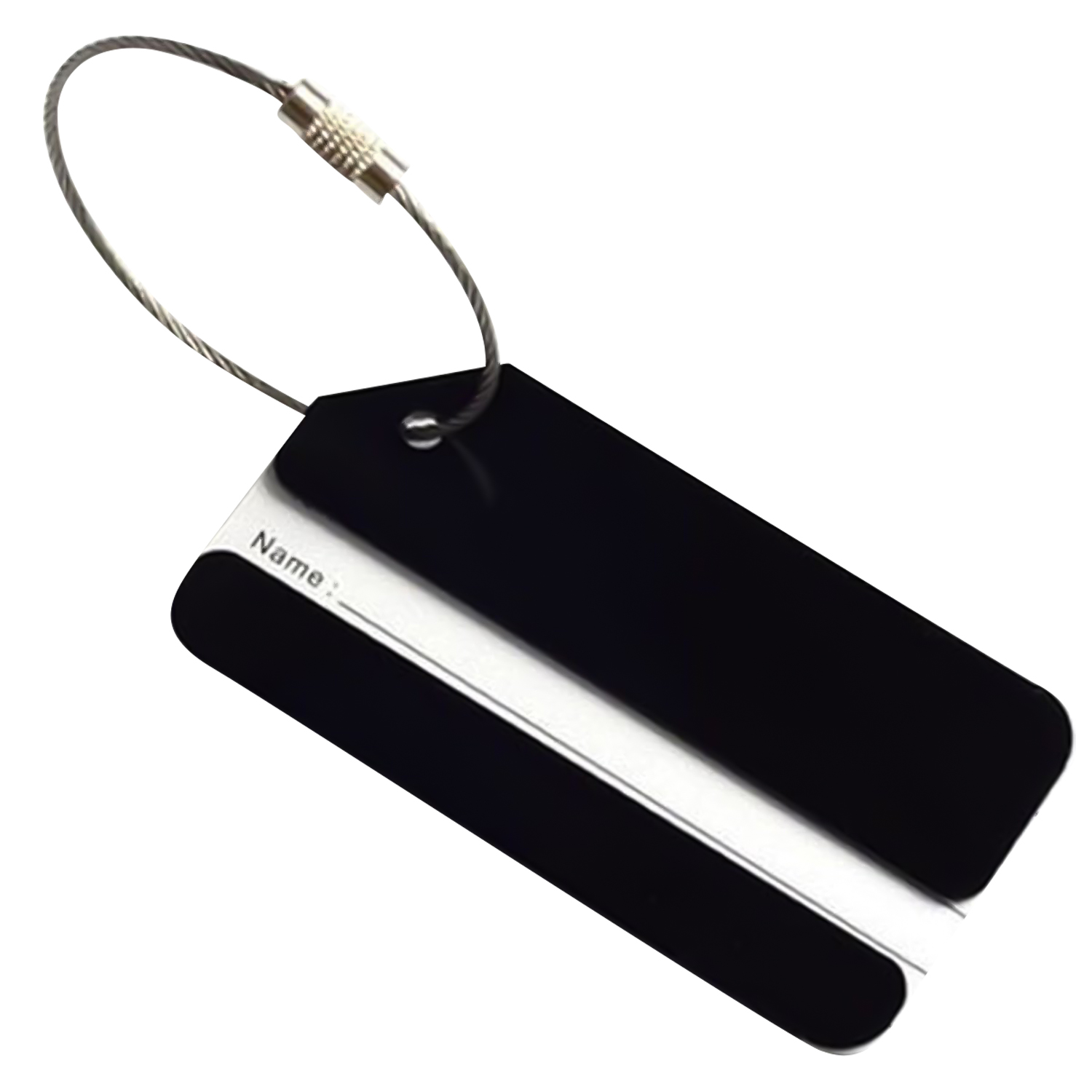 Kofferlabel - Bagagelabel - Koffer - Aluminium - Zwart afbeelding