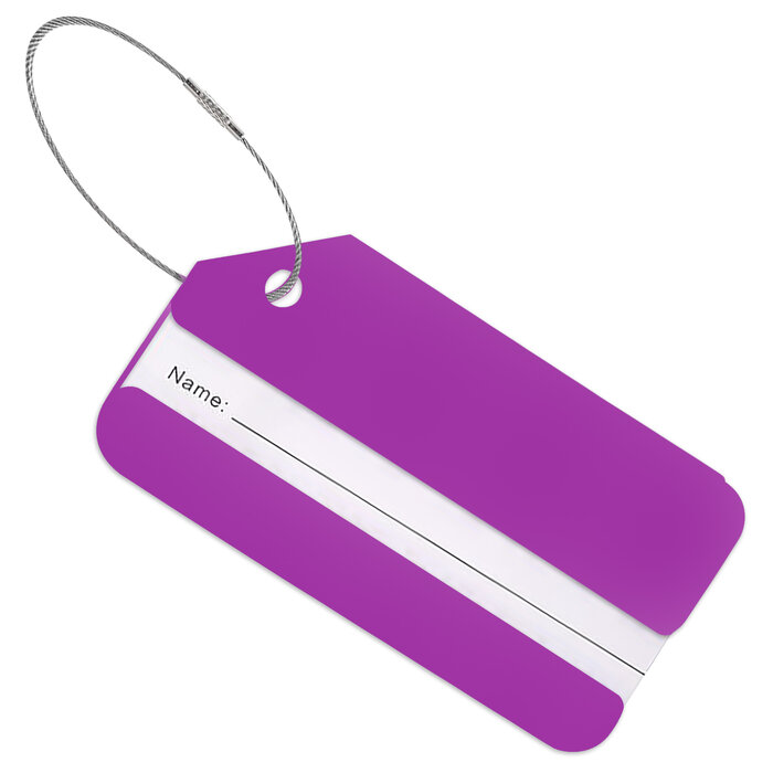 JVS Products Kofferlabel - Bagagelabel - Koffer - Aluminium - Paars