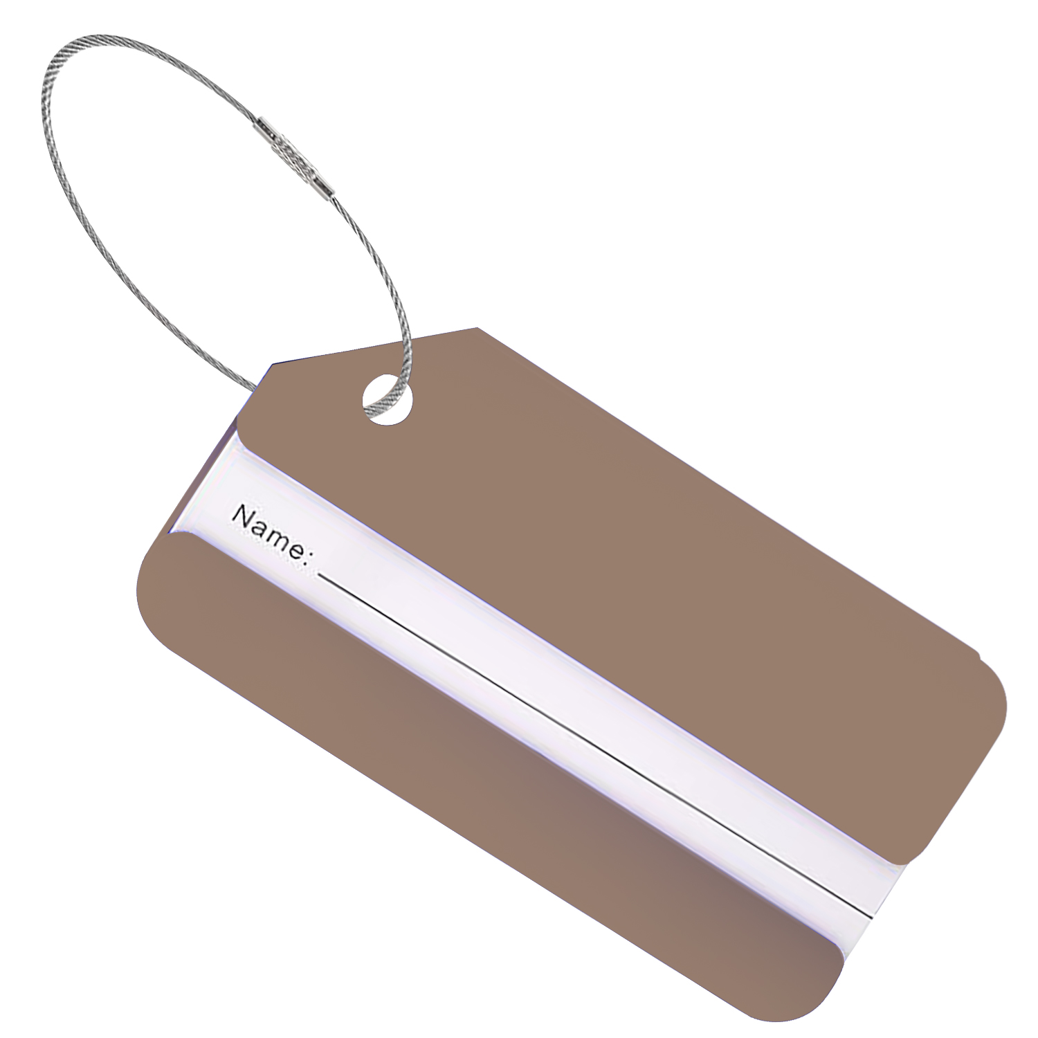 Kofferlabel - Bagagelabel - Koffer - Aluminium - Bruin afbeelding