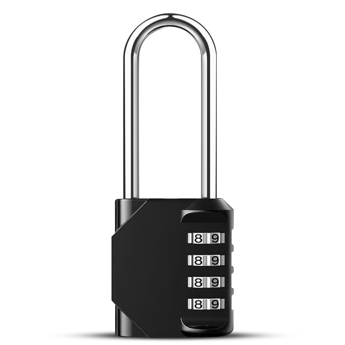 JVS Products Hangslot - Cijferslot - Hangcijferslot - Met Cijfercode - 106mm - Zwart