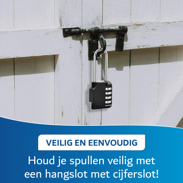 JVS Products Hangslot - Cijferslot - Hangcijferslot - Met Cijfercode - 106mm - Zwart