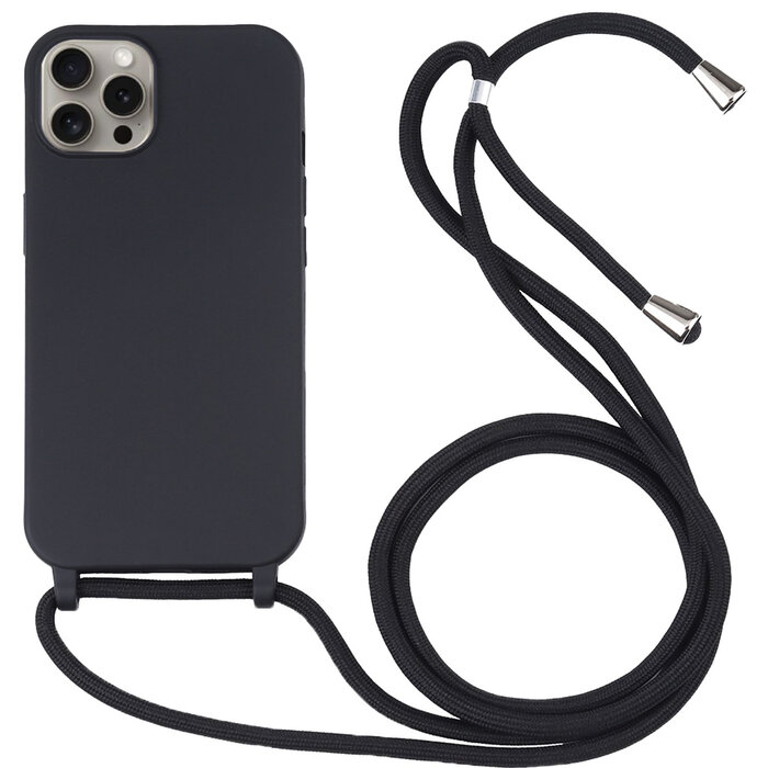 JVS Products Samsung Galaxy S24 Ultra hoesje - Backcover - Koord - Softcase - Flexibel - Siliconen - Zwart