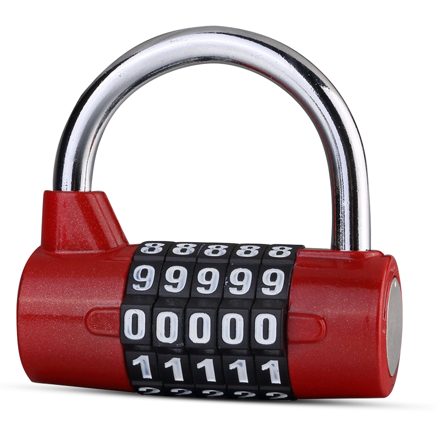 Hangslot - Cijferslot - Hangcijferslot - Met Cijfercode - 65mm - Rood afbeelding