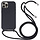 iPhone 12 hoesje - Backcover - Koord - Softcase - Flexibel - TPU - Zwart