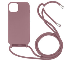 JVS Products iPhone 12 Pro Max hoesje - Backcover - Koord - Softcase - Flexibel - TPU - Oudroze