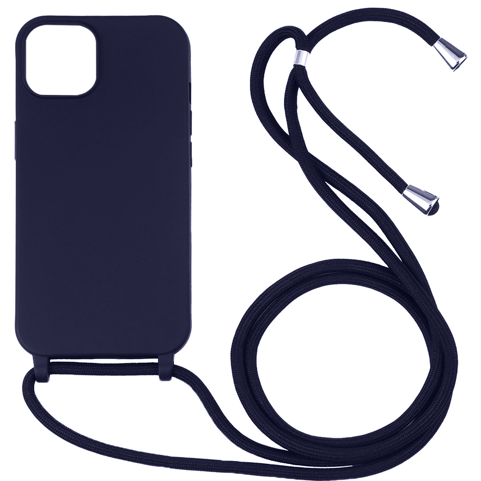 iPhone 12 Mini hoesje - Backcover - Koord - Softcase - Flexibel - TPU - Paars afbeelding