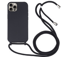 JVS Products iPhone 15 Pro hoesje - Backcover - Koord - Softcase - Flexibel - TPU - Zwart