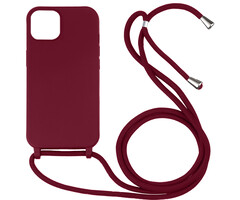 JVS Products iPhone 15 Plus hoesje - Backcover - Koord - Softcase - Flexibel - TPU - Rood