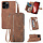 iPhone 8 hoesje - Bookcase - Koord - Pasjeshouder - Portemonnee - Bloemenpatroon - Kunstleer - Bruin