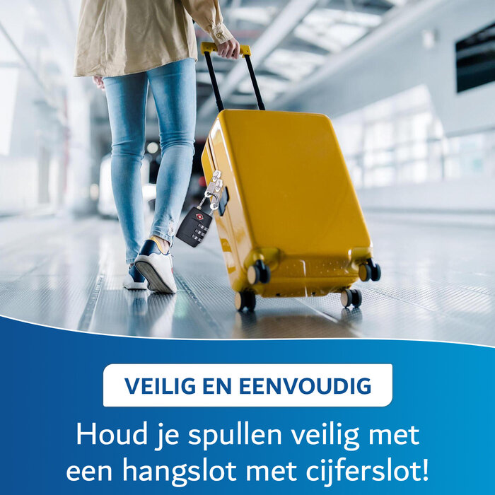 JVS Products Kofferslot - Hangslot - Cijferslot - 3 Cijfers - TSA Gecertificeerd - Zwart