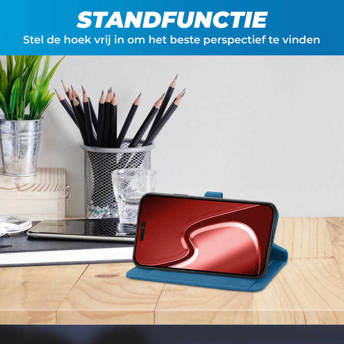 JVS Products Samsung Galaxy A71 hoesje - Bookcase - Koord - Pasjeshouder - Portemonnee - Bloemenpatroon - Kunstleer - Blauw