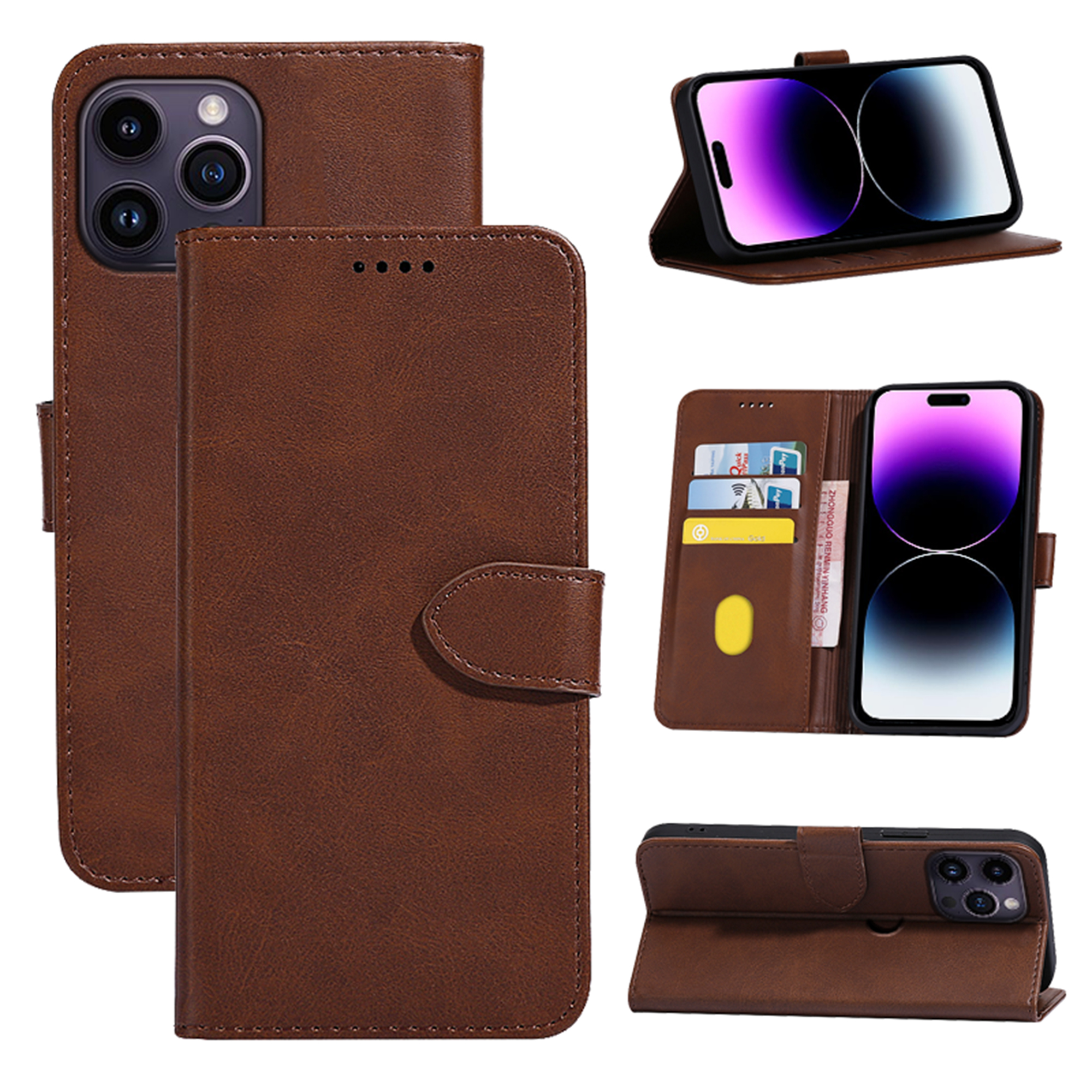 Xiaomi Poco X3 Pro hoesje - Bookcase - Pasjeshouder - Portemonnee - Kunstleer - Bruin afbeelding
